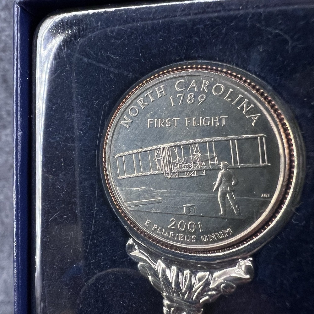 2001 North Carolina US Mint 50 State Quarters Collectible Spoon w/Box - Picture 2 of 10